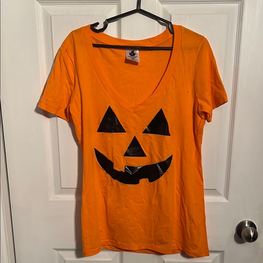 Orange Pumpkin Face Short Sleeve Tee